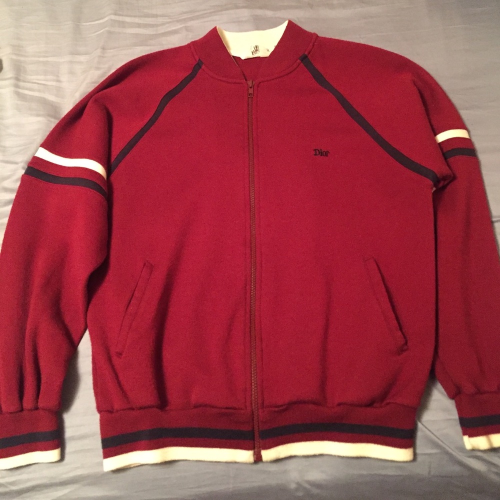 Cristian Dior zip up bomber sweater Men’s Large